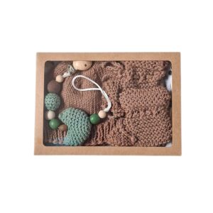 kraamcadeauset bruin-groen