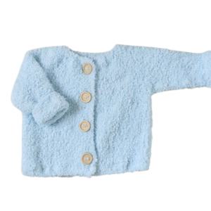 Lichtblauw teddy babyvestje