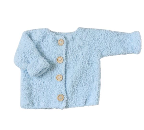 Lichtblauw teddy babyvestje