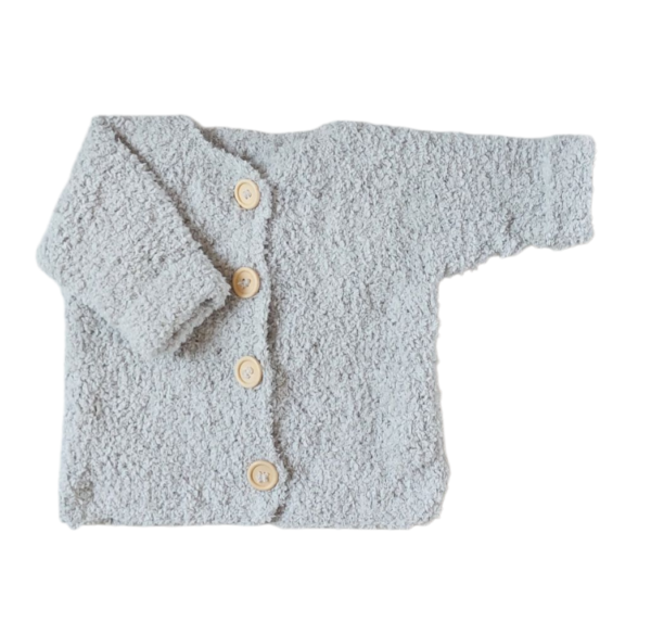 Lichtgrijs teddy babyvestje