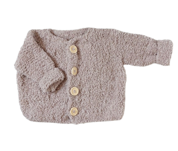 Zandkleurig teddy babyvestje