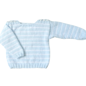 Lichtblauw-wit gestreept babytruitje