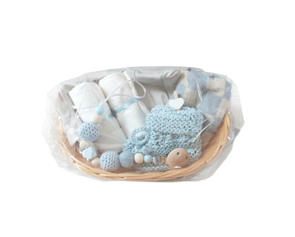 Lichtblauw newborn kraammandje