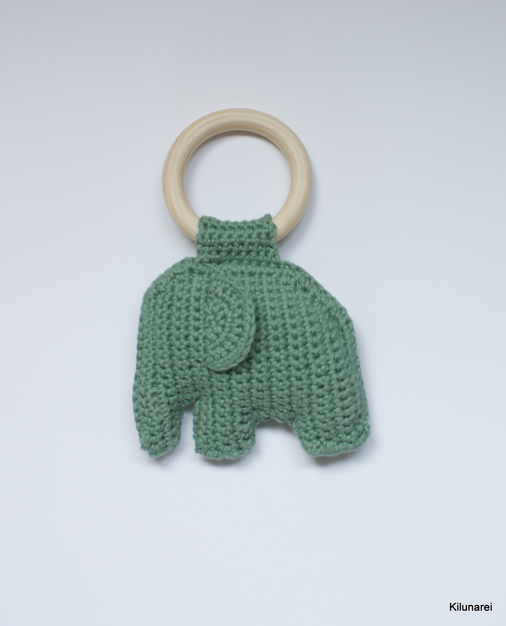 Gehaakte baby rammelaar met olifant - Afbeelding 5