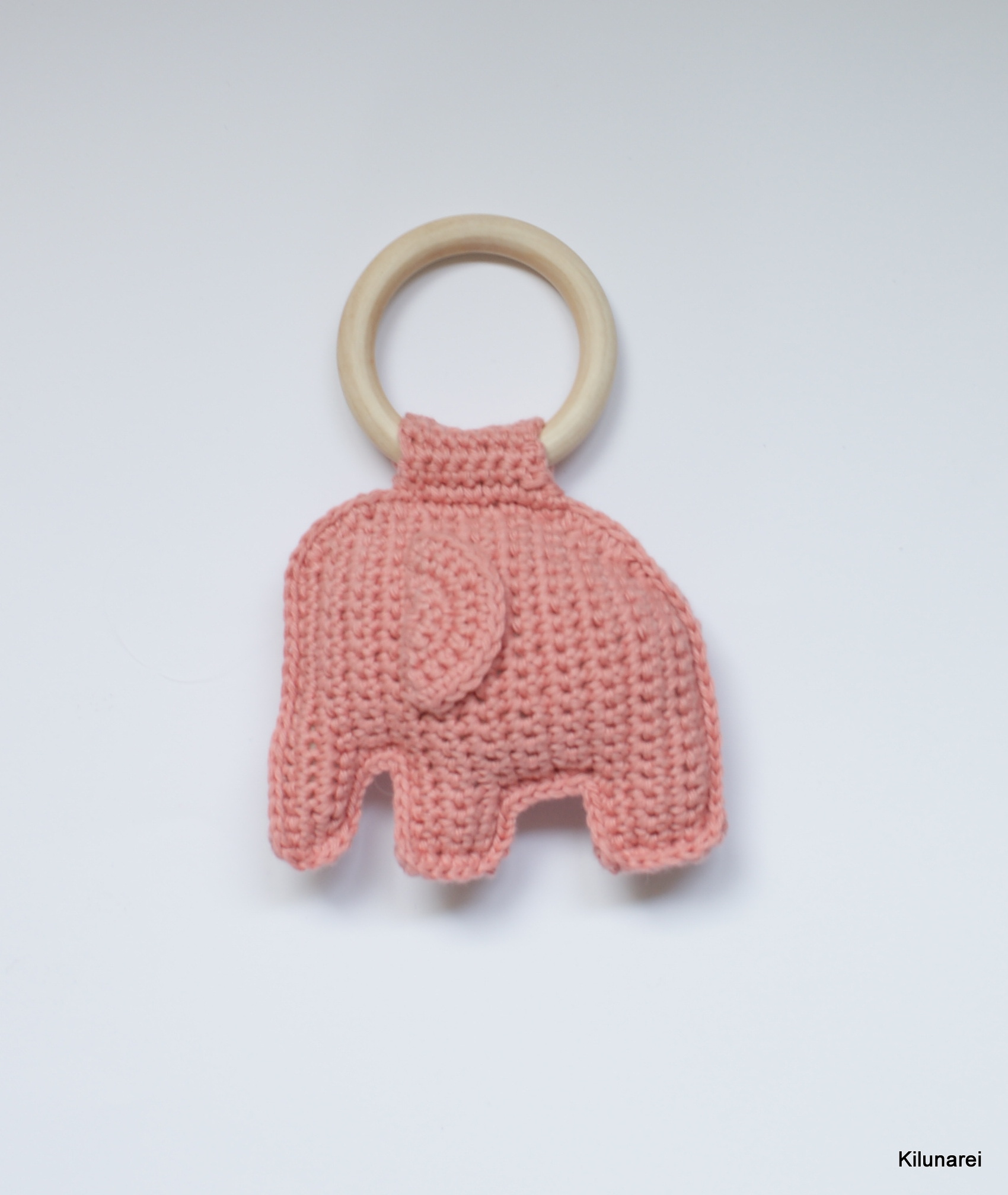 Gehaakte baby rammelaar met olifant - Afbeelding 13