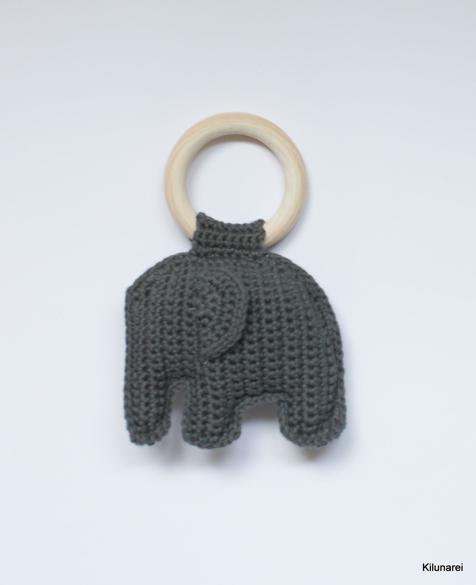 Gehaakte baby rammelaar met olifant - Afbeelding 4