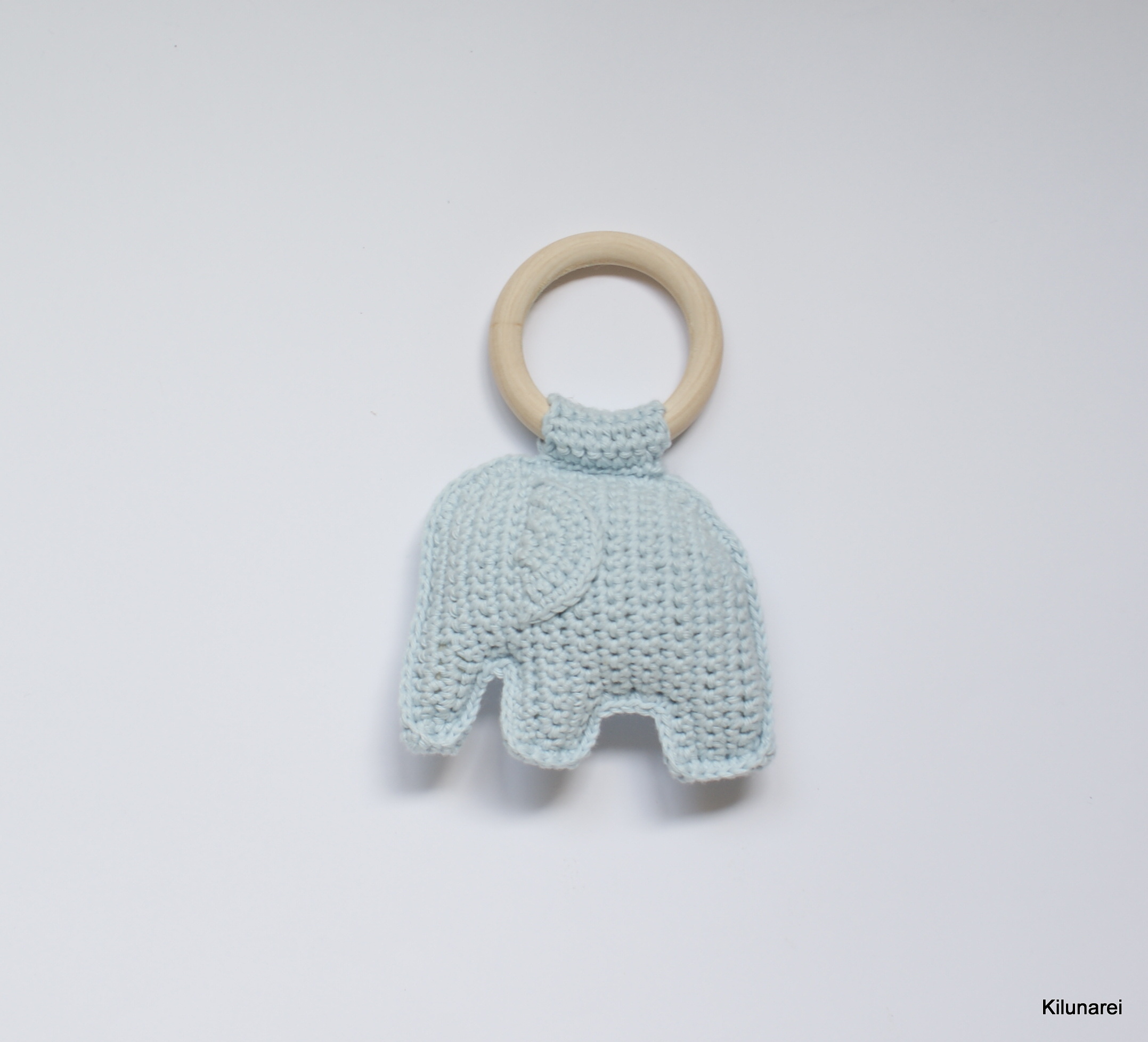 Gehaakte baby rammelaar met olifant - Afbeelding 6