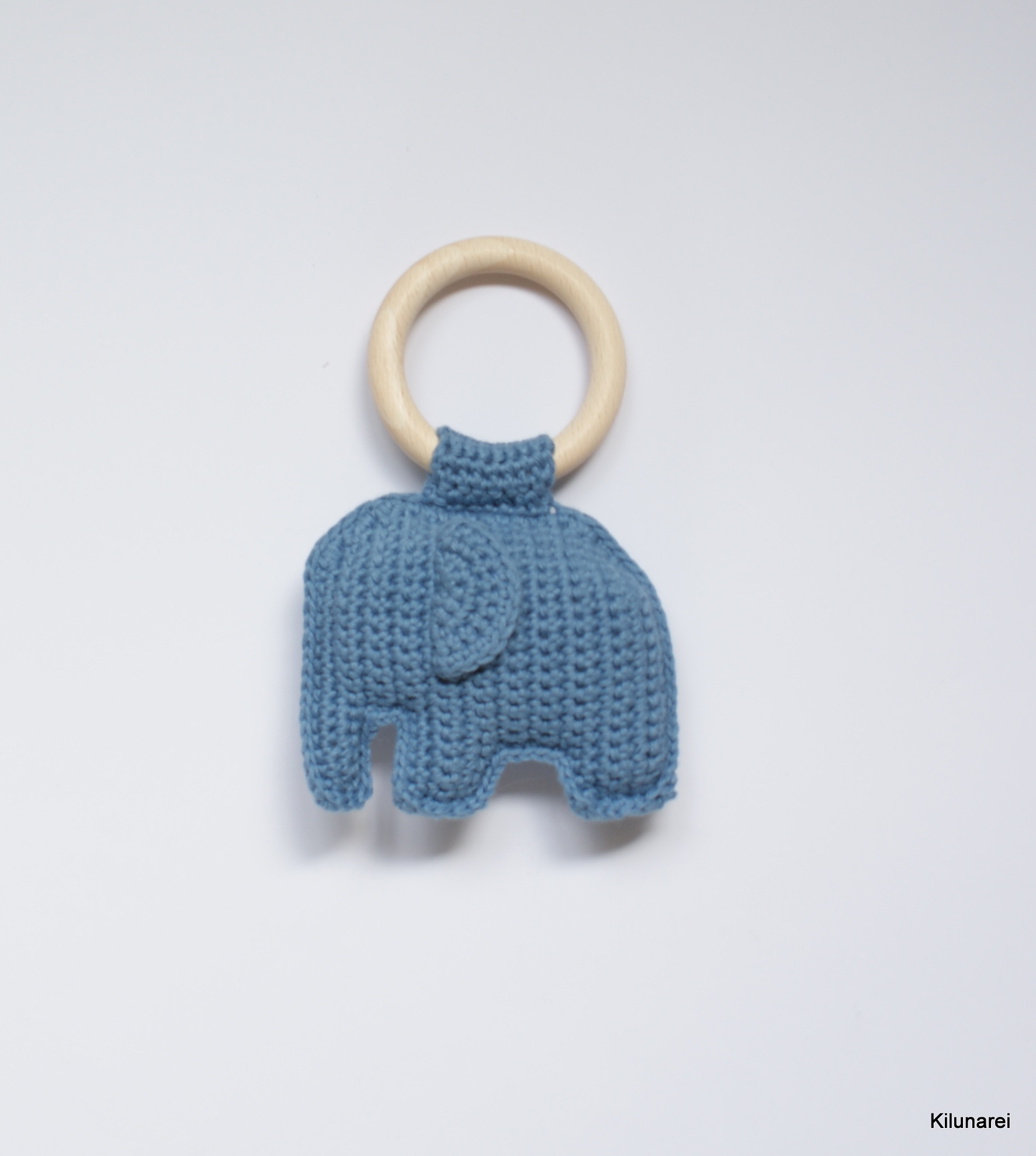 Gehaakte baby rammelaar met olifant - Afbeelding 3