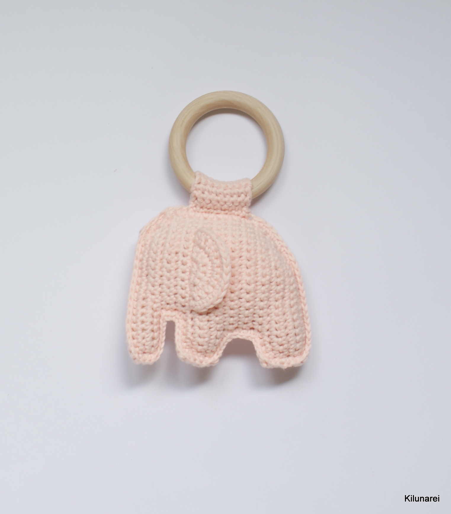Gehaakte baby rammelaar met olifant - Afbeelding 7