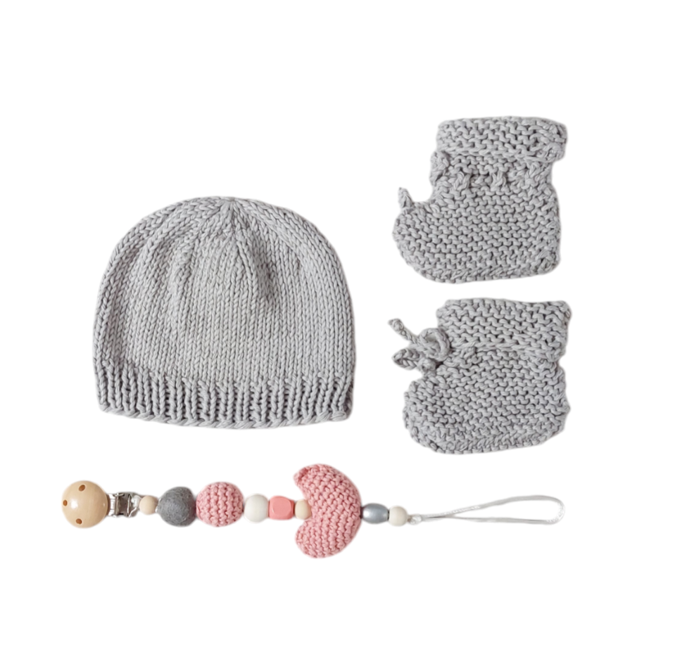 Kraamcadeauset grijs - roze - Afbeelding 2