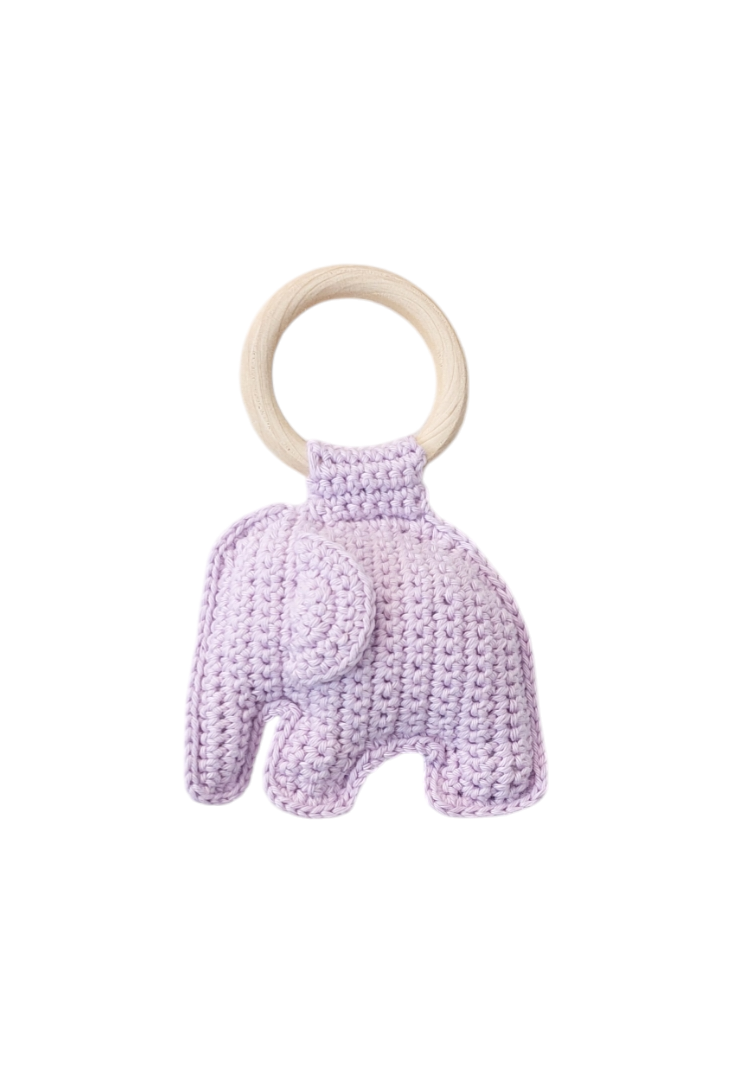 Gehaakte baby rammelaar met olifant - Afbeelding 15