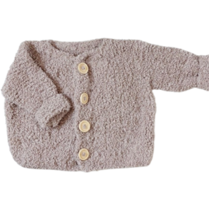 Zandkleurig teddy babyvestje (maat 74-80)