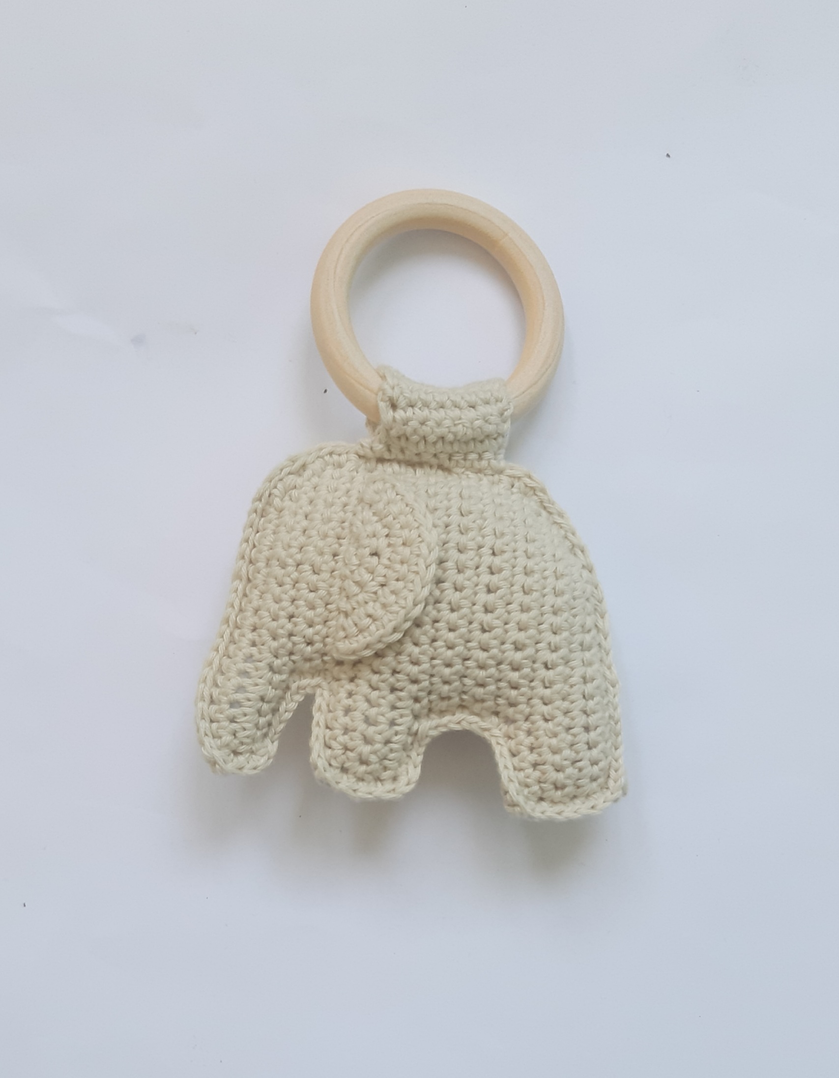 Gehaakte baby rammelaar met olifant - Afbeelding 11