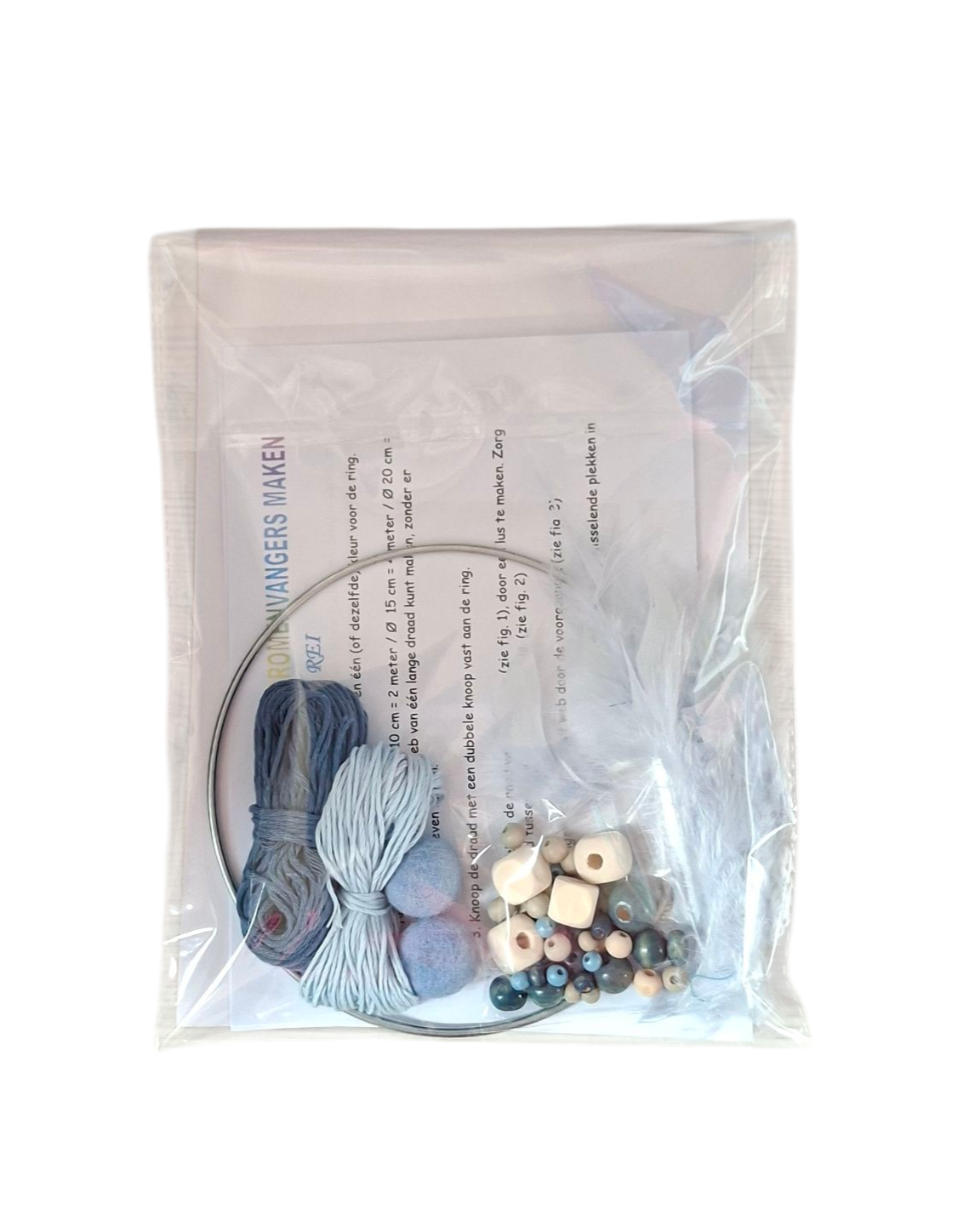creapakket staalblauw-lichtblauwe dromenvanger 2 creapakket staalblauwe-lichtblauwe dromenvanger