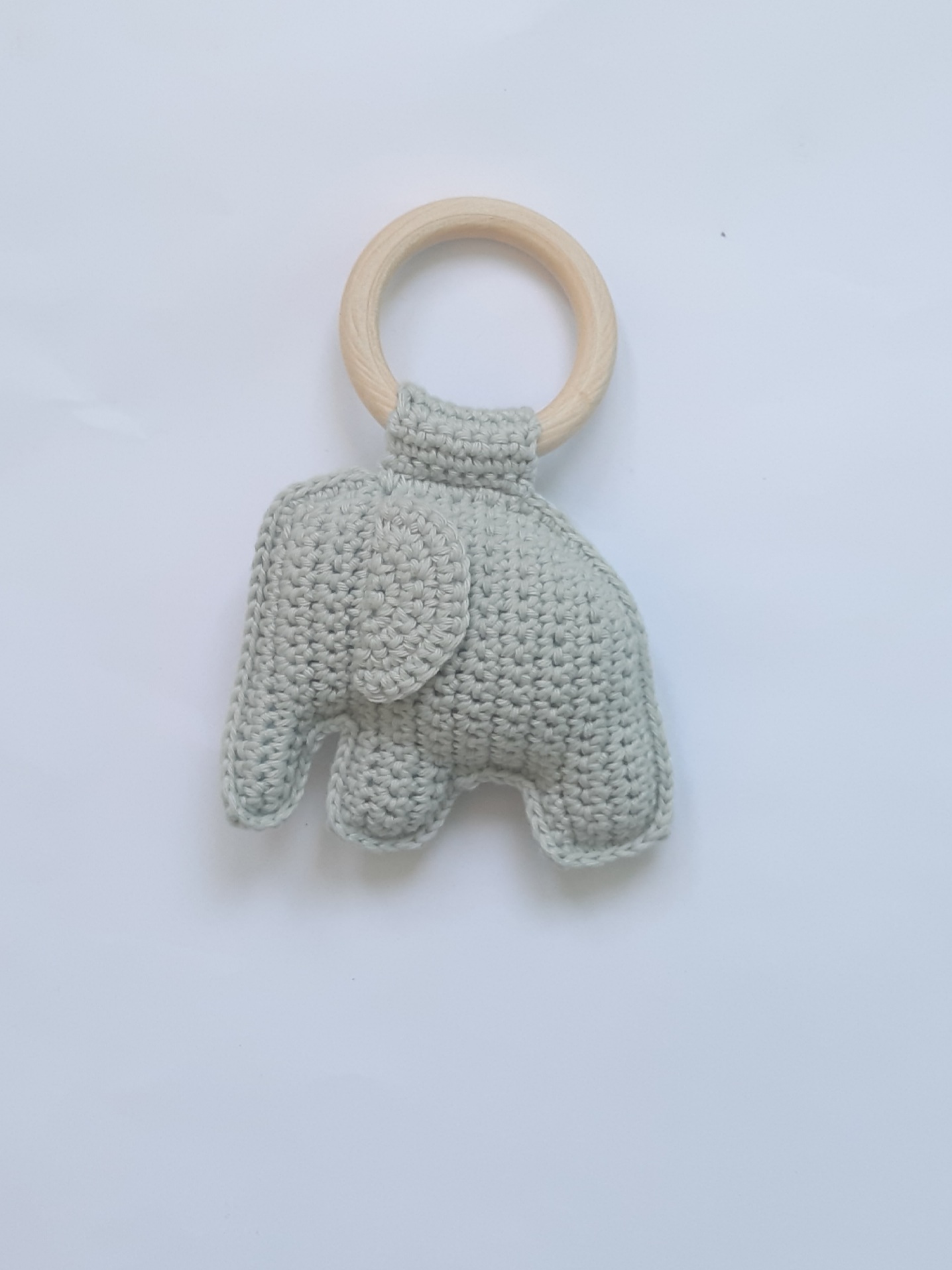 Gehaakte baby rammelaar met olifant - Afbeelding 8