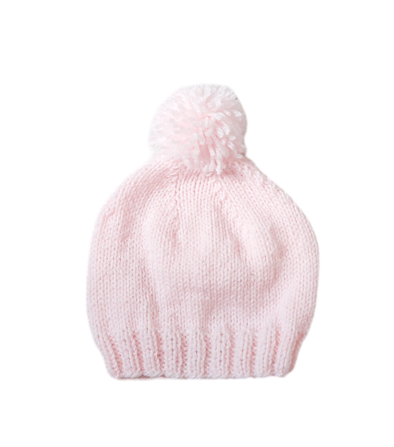 Gebreid vintage babymutsje met pompon (maat 1) - Afbeelding 6