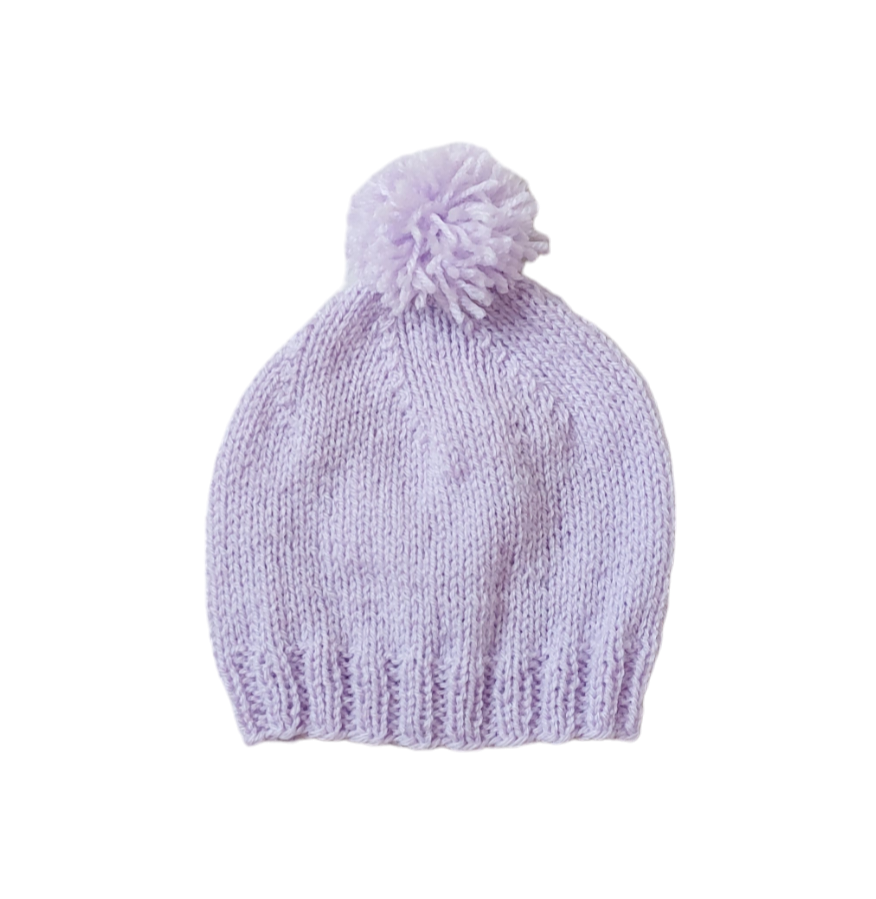 Gebreid vintage babymutsje met pompon (maat 1) - Afbeelding 5