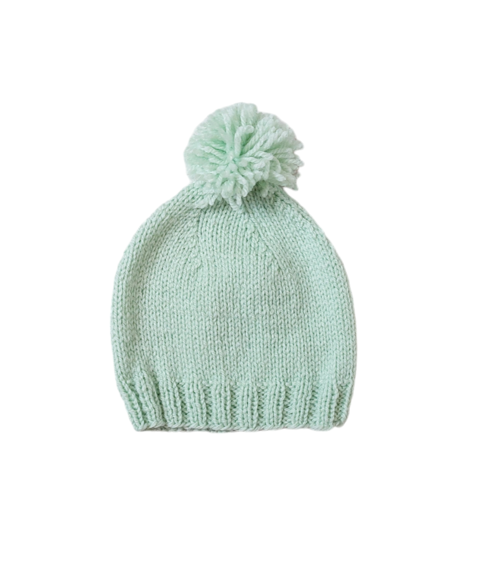 Gebreid vintage babymutsje met pompon (maat 1) - Afbeelding 7