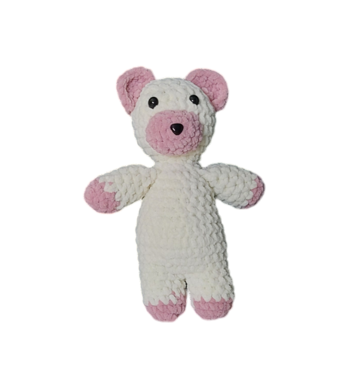 Gebroken witte-roze snuggle beertje