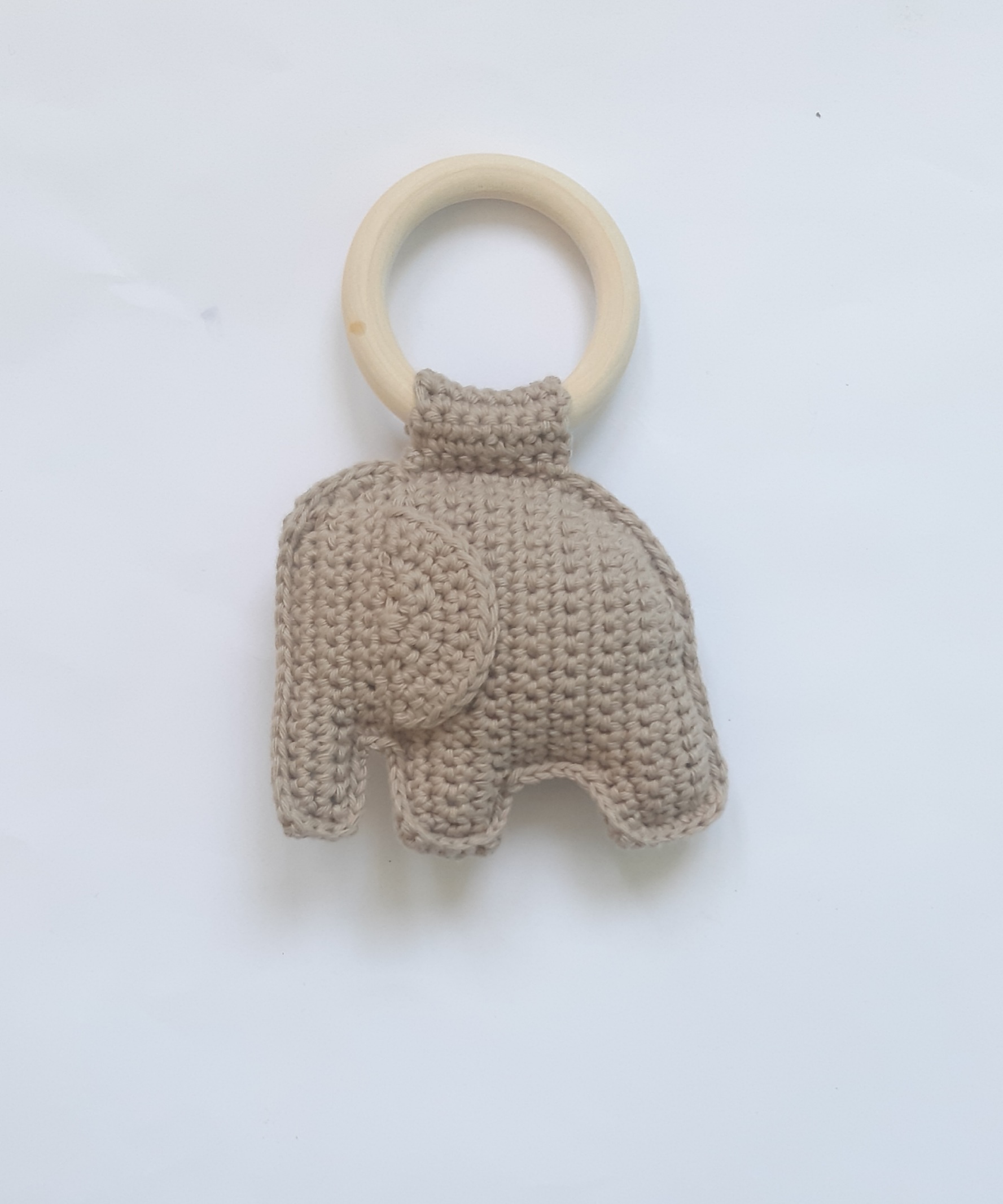 Gehaakte baby rammelaar met olifant - Afbeelding 12