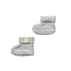 babyslofje ribbel knoop lichtgrijs