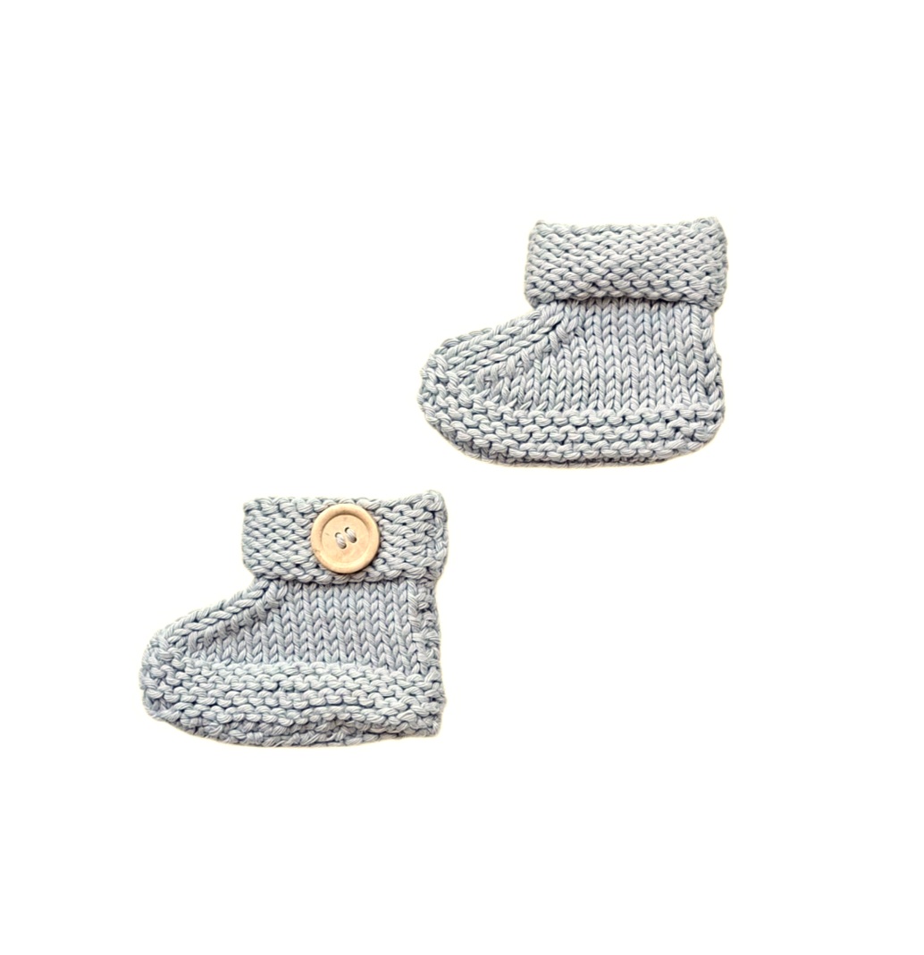 babyslofje ribbel knoop lichtgrijs
